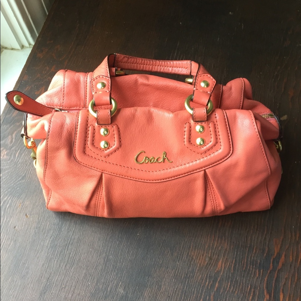 Salmon Colored Coach Purse